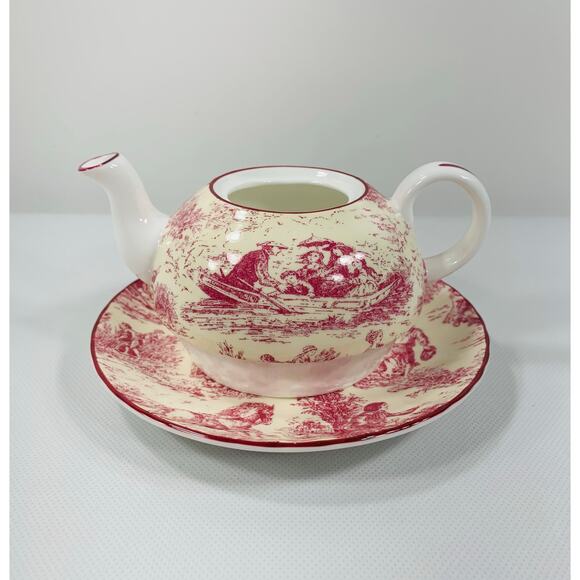 Royal Patrician TEA FOR ONE Staffordshire England INDIVIDUAL Tea Pot & Saucer - Picture 1 of 6